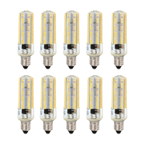 10 PCS E11 7W 152 LEDs 3014 SMD 600-700 LM Warm White Dimmable Silicone LED Corn Bulbs, AC 220V