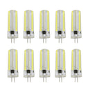 10 PCS G4 7W 152 LEDs 3014 SMD 600-700 LM Cold White Dimmable Silicone LED Corn Bulbs, AC 220V