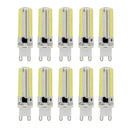 10 PCS G9 7W 3014 SMD 152 LEDs Cold White Dimmable Silicone Corn Bulb Energy Saving Lamp, AC 110V