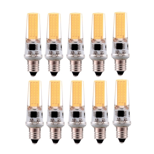 10 PCS E11 3W 2508 CCB SMD Warm White LED Energy Saving Lamp Dimmable Silicone Corn Bulb, AC 220V