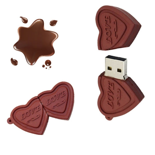 MicroDrive 64GB USB 2.0 Creative Heart Chocolate U Disk