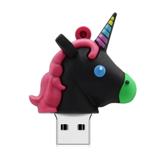 MicroDrive 8GB USB 2.0 Creative Unicorn Shape U Disk (Black)