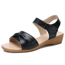 Casual Simple Non-slip Wear-resistant Bowknot Women Sandals (Color:Black Size:39)