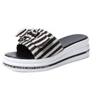 Fashion Bowknot Non-slip Wear-resistant Thick-soled Casual Women Slippers (Color:Black Size:35)