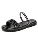Sequin Two-wear Casual Fashion Non-slip Sandals for Women (Color:Black Size:40)