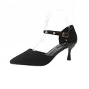 Stiletto Heel Pointed Head Breathable Fashion Shoes for Women (Color:Black Size:37)