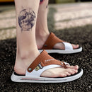 Stylish Breathable Comfortable and Wearable Two-use Sandals Slippers for Men (Color:Brown Size:45)