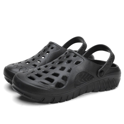 Stylish Simple and Comfortable Breathable Two-use Hole Sandals for Men (Color:Black Size:40)