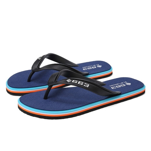 Trendy Fashion Casual Soft and Folding Resistance Flip-flops for Men (Color:Dark Blue Size:44)