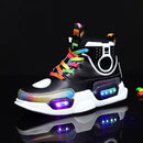 USB Charging LED Light Shoes Comfortable Breathable Casual Shoes (Color:Black Size:35)