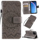 Pressed Printing Sunflower Pattern Horizontal Flip PU Leather Case for iPhone 11 Pro, with Holder & Card Slots & Wallet & Lanyard