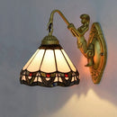 YWXLight Retro Stained Glass Living Room Dining Room Bedroom Bar Club Aisle Wall Lamp (EU Plug)