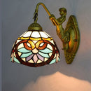 YWXLight Retro Stain Glass Living Room Dining Room Bedroom Bar Club Aisle Balcony Wall Lamp (US Plug)