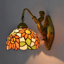YWXLight Beauty Retro Garden Creative Stain Glass Living Room Bedroom Corridor Balcony Bar Wall Lamp (US Plug)