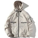 Trend Top Hooded Loose Coat Casual Jacket for Men (Color:Beige Size:S)