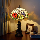 YWXLight Retro Stained Glass Lampshade Table Lamp Living Room Dining Room Bedroom Bedside Decoration Light (EU Plug)