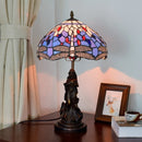 YWXLight Mediterranean Stained Glass Lampshade Table Lamp Restaurant Bedroom Bedside Lighting Counter Lamp (EU Plug)