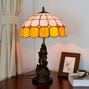 YWXLight Mediterranean Colored Glass Table Lamp Living Room Dining Room Bedroom Bedside Lighting Counter Lamp (UK Plug)