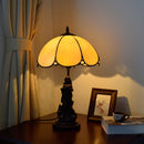YWXLight Mediterranean Twilight Retro Table Lamp Simple Lighting Glass Shade Living Room Dining Room Bedroom Decoration Lamp (EU Plug)