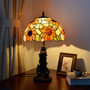 YWXLight Sun Flower Colored Glass Table Lamp Living Room Dining Room Bedroom Bedside Counter Lamp (EU Plug)