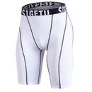 SIGETU Elastic Tight-fitting Five-speed Dry Pants for Men(Color:White Black Size:S)