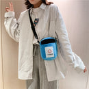 Plush Ashbin Single Shoulder Bag Handbag Messenger Bag (Color:Blue Size:OneSize)