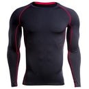 SIGETU Men Long Sleeve Quick-drying Sportswear (Color:Black Red Size:M)