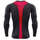 SIGETU Men Fitness Long-sleeved Sportwear (Color:Black Red Size:L)