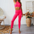 Women Back Zipper Fitness Suit (Color:Pink Size:S)