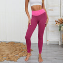 Women High Waist Tummy Fitness Pants (Color:Pink Size:S)