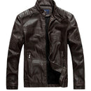 Sportsman Motorcycle Leather Jacket (Color:Coffee Size:XXL)