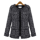 Women Plaid Slim Jacket Coat