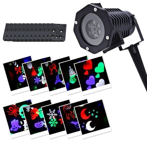 YWXLight 6W 12 Card IP65 Waterproof Snowflake Christmas Projection Light