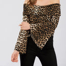 Leopard Print Long-sleeved T-shirt (Color:As Show Size:L)