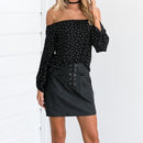 Fashion Sexy Long-sleeved Shirt (Color:Black Size:S)