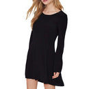Striped Hooded Loose Long-sleeved Pregnant Breast-feeding Dress (Color:Black Size:M)