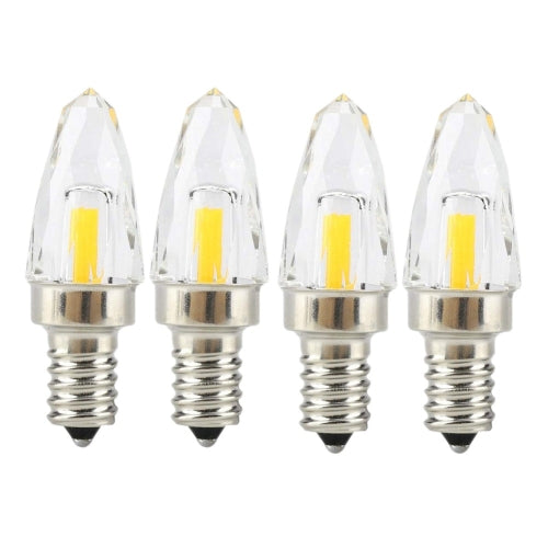 YWXLight 4 PCS E12 4W COB LED Lighting Filament Glass Bulb, AC 110-130V (Cold White)