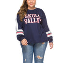 Loose Top Pullover Letter Sweater (Color:Dark Blue Size:XL)