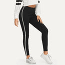 Women's Casual Tight Leggings (Color:Black Size:L)