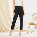 Fashion Slim Casual Pants Seventh (Color:Black Size:L)