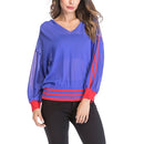 Long-sleeved Loose Hooded Sweater (Color:Blue Size:M)