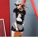 Fashion Loose Casual Portrait Sweatshirt (Color:Black Size:One Size)