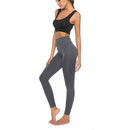 Sports And Fitness Yoga Seamless Stretch Leggings (Color:Light Grey Size:S)