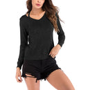 Autumn and Winter Solid Color Long-sleeved Pullover Sweater (Color:Black Size:M)