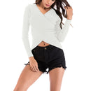 Autumn and Winter Solid Color Long-sleeved Pullover Sweater (Color:White Size:XL)