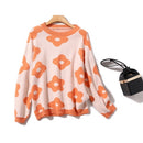 Pullover Sweet Loose Top Sweater(Color:Orange Size:One Size)