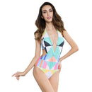 Contrast Geometric One-piece Bikini (Color:As Show Size:S)