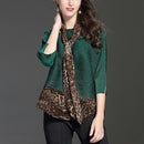 Wild Loose T-shirt Tide Ruffled Top (Color:Green Size:One Size)