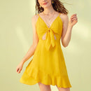 Women Slim Sexy Dress (Color:Yellow Size:S)