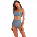 Sexy Triangle Plaid Bikini Swimsuit(Color:As Show Size:L)